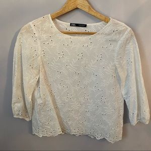 Cream capri sleeve shirt